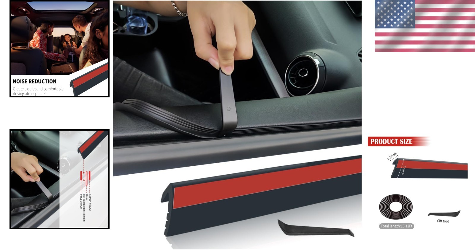 13.12FT Car Window Seal Strip,Rubber Automotive Weather Stripping for Car Window