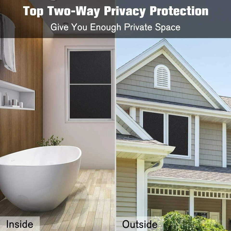 Blackout Tint Window Film Privacy UV Protection 50%/100% Light Blocking Home