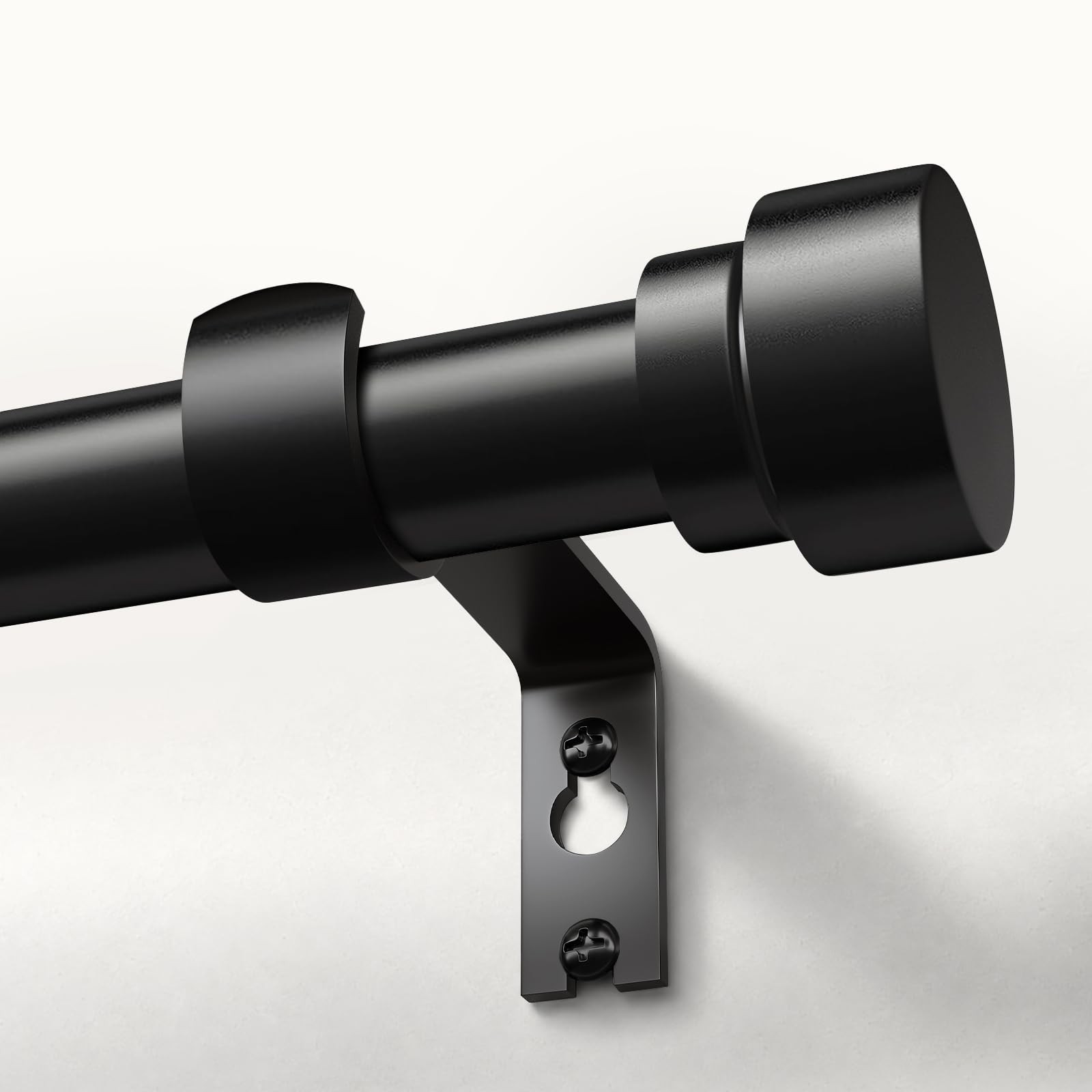 Black Curtain Rods for Windows 66 to 120 Inch, 1 Inch Pole Adjustable Length …