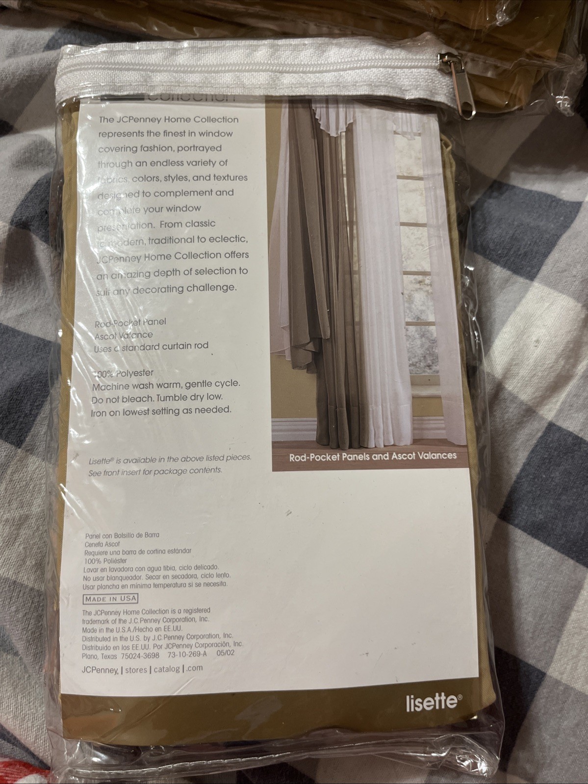 JC Penny Home Collection One Rod Pocket Lisette Soft Gold 60”x 84” NOS