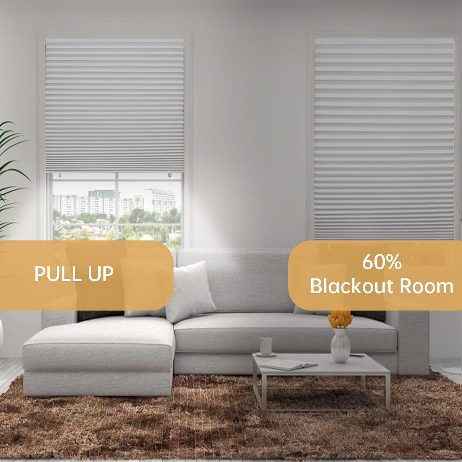 6-Pack Temporary Light Filtering Paper Blinds for Window, Cut to Size Adhesiv…