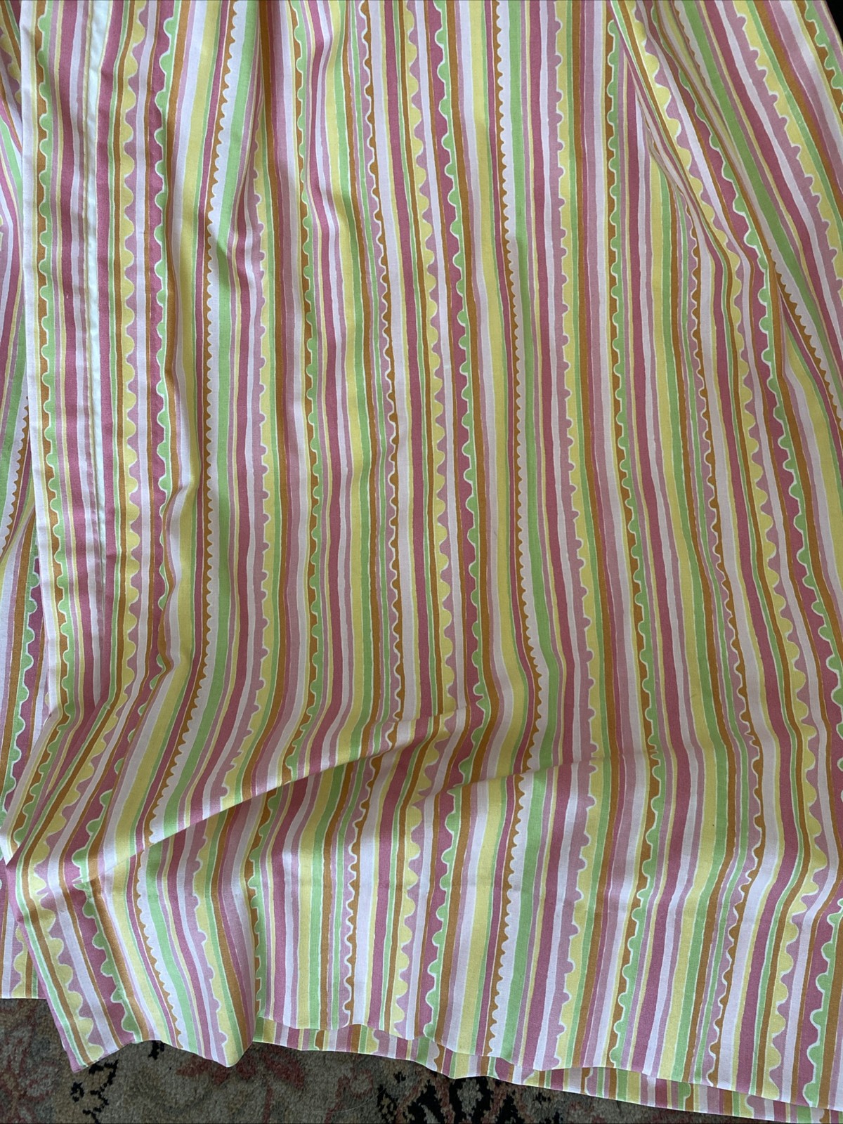 New Custom DRAPES 4 pc Pinch Pleated Lined Cotton Kids Nursery Pink Stripped 79”