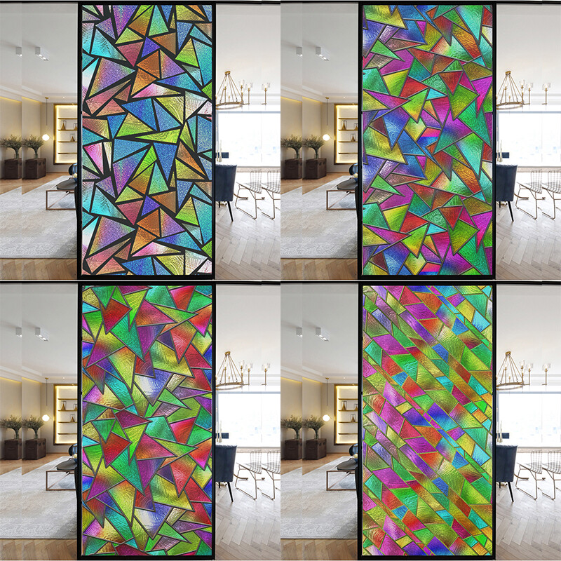 Static Cling Privacy Window Film PVC Vinyl Geometric Sticker Glass sticker
