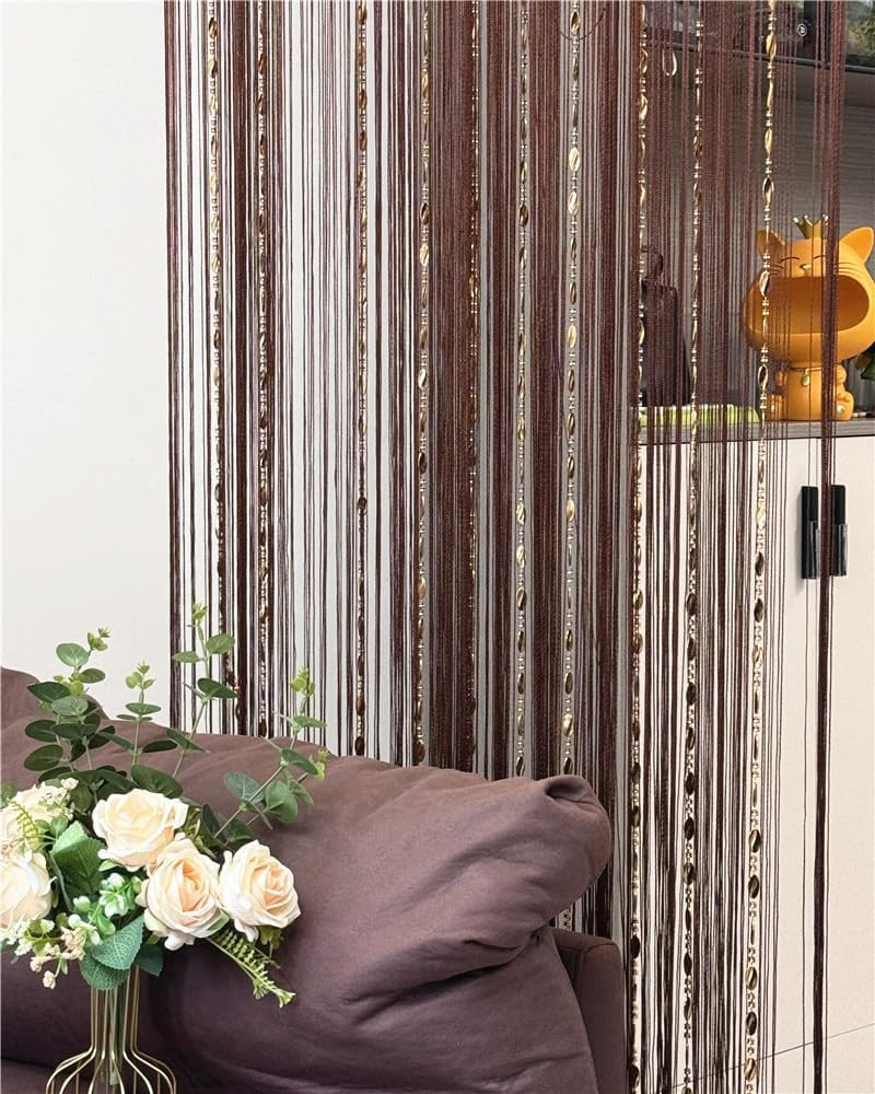 100Cmx200Cm Decorative Door String Curtain Beads Wall Panel Fringe Window Room D