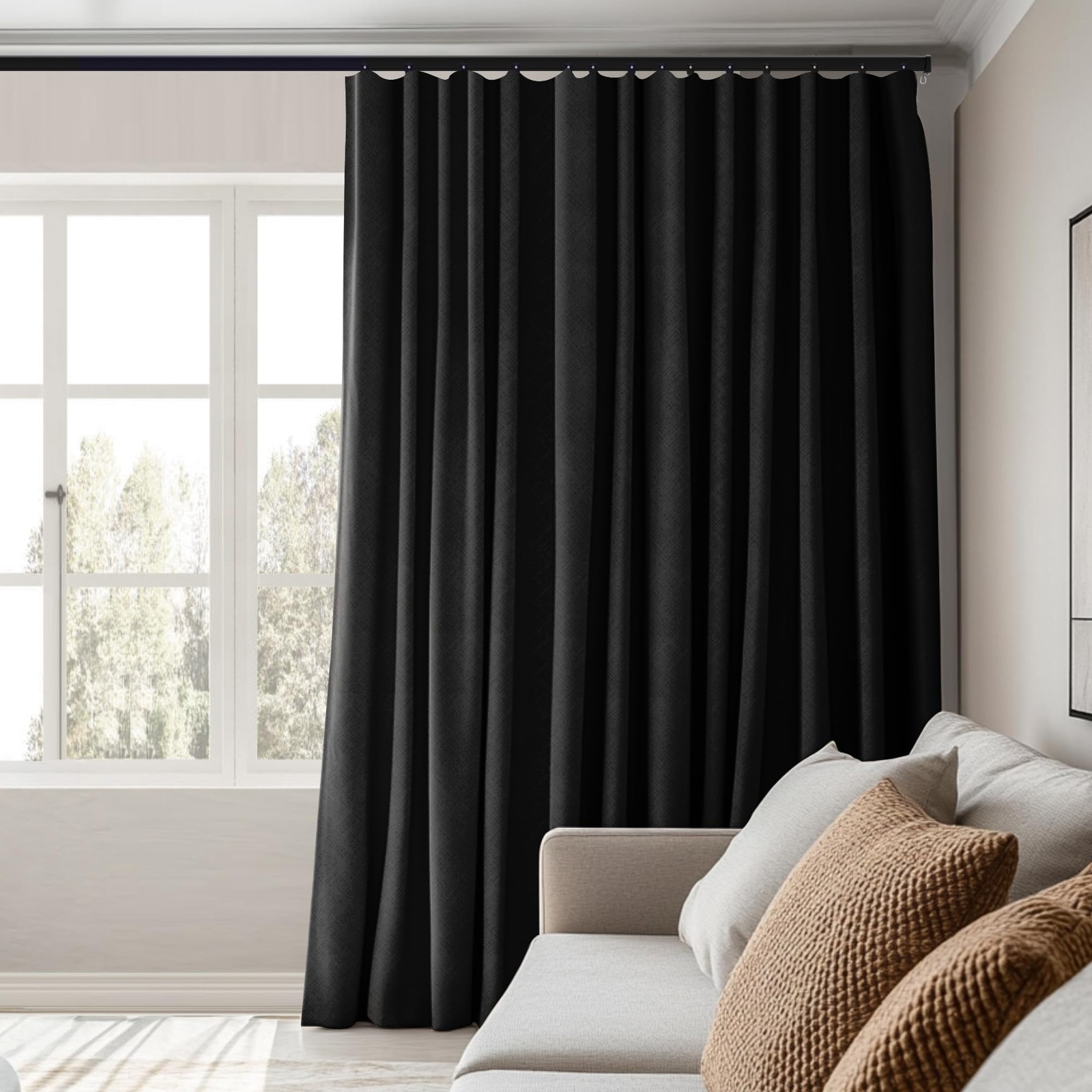 Room Divider Curtains Total Blackout Privacy Curtain Panel Room Thermal Insul…