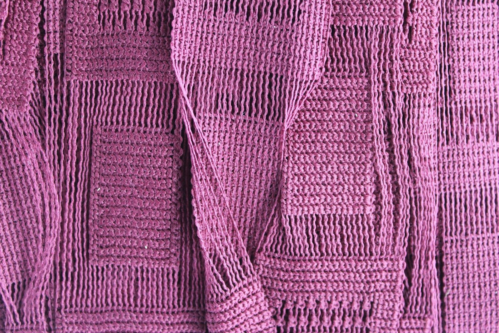 Hsylym Burgundy Jacquard String Curtain Door Divider Panel Fringe deco 100x200cm