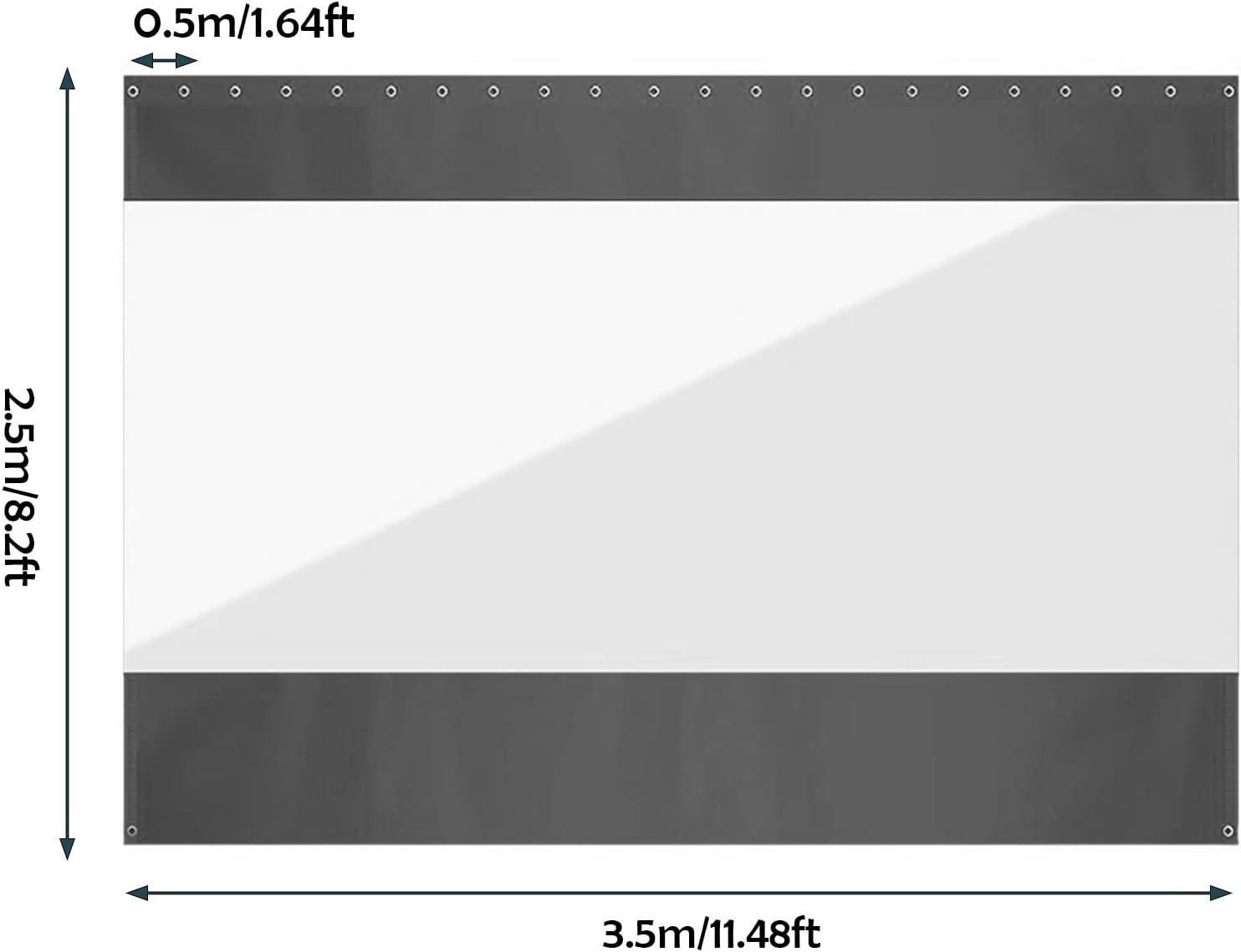 Heavy Duty Outdoor Vinyl Curtain with Clear Tarp Panel for Patio & Gazebos