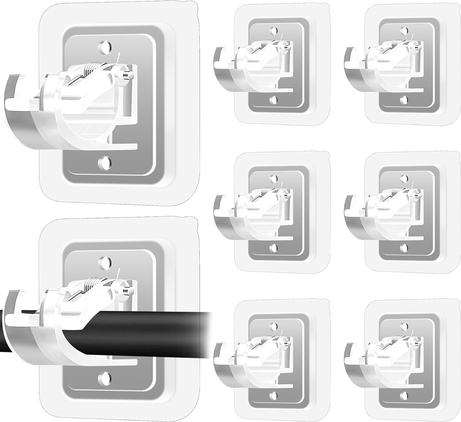 14PCS No Drill Curtain Rod Brackets No Drilling Self Adhesive Curtain Rod Holder