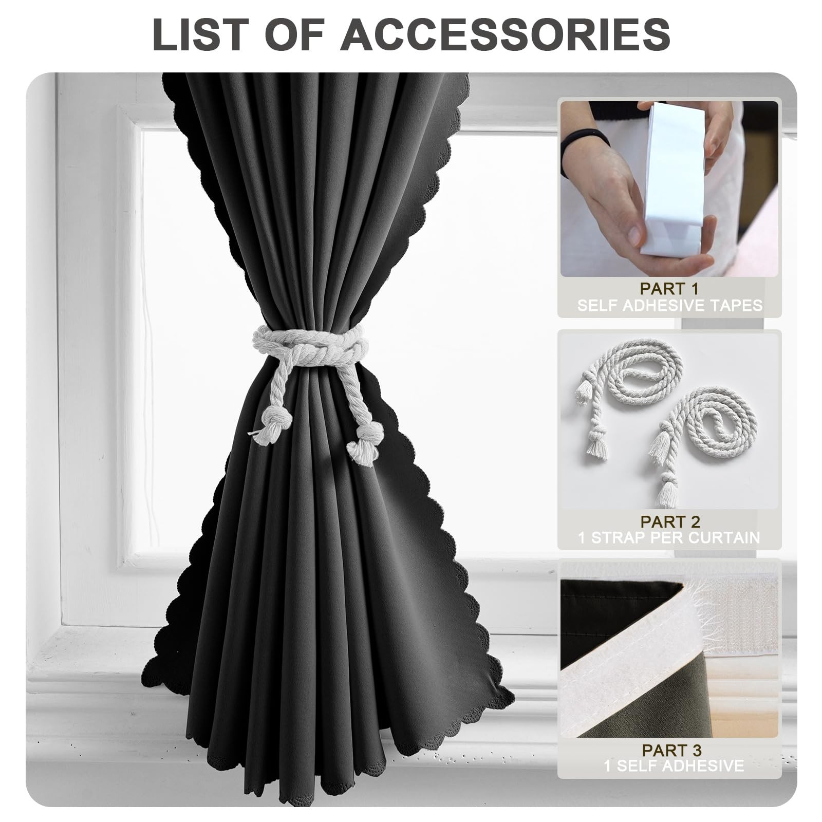 Self Adhesive Curtains No Drilling, No Rod, Easy to Install Blackout Curtain…