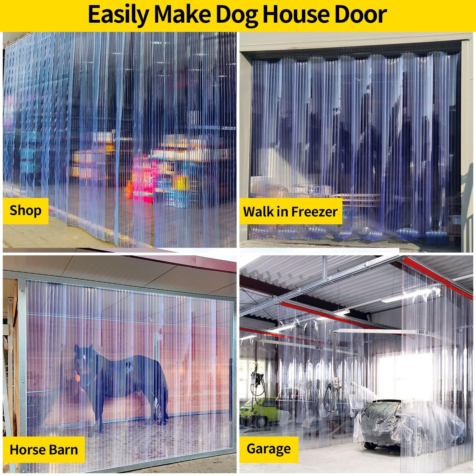 Commercial Freezer Curtain Replacement 8 Inch x 8 Ft PVC Clear Vinyl Strip