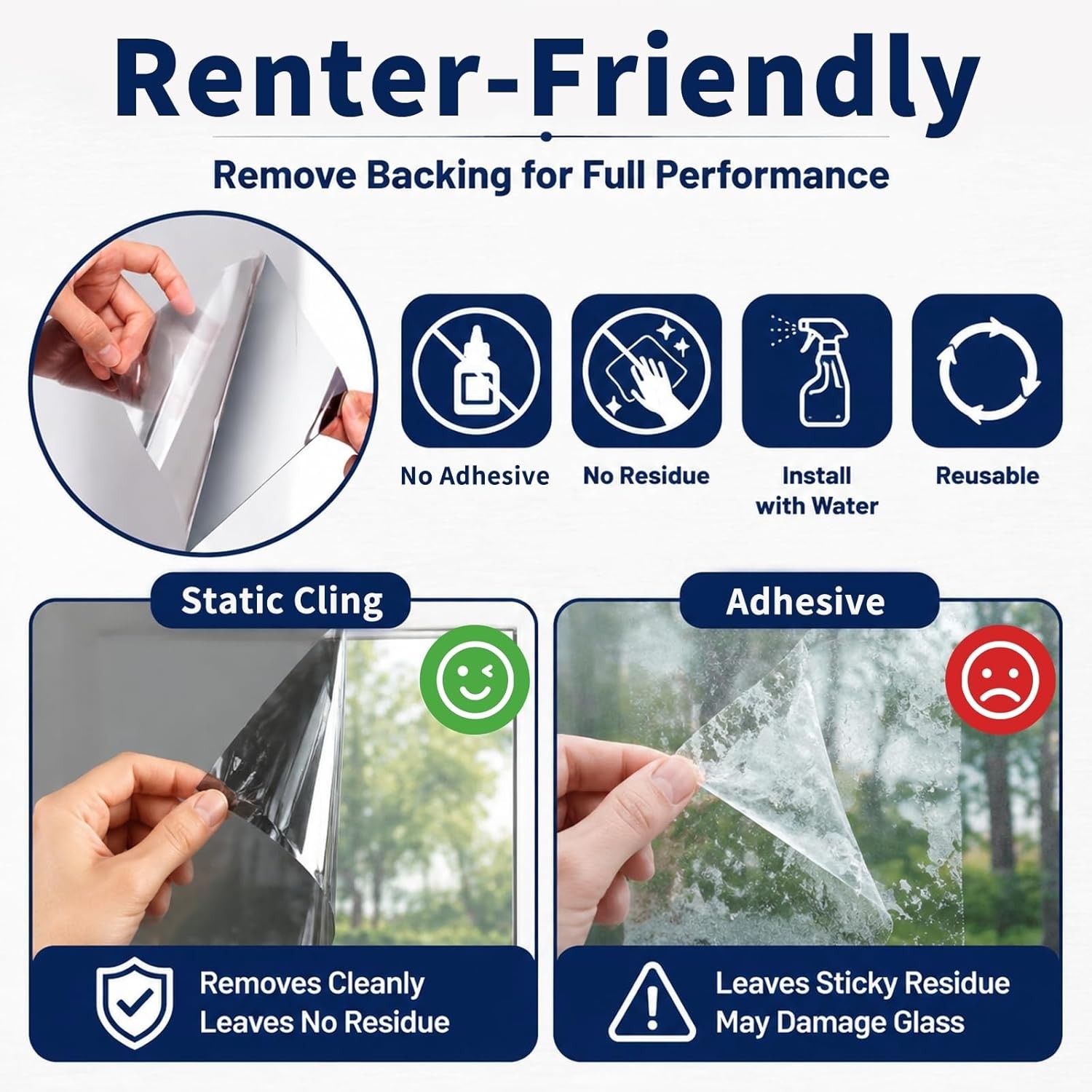 WPCTEV One Way Window Privacy Film, See 17.5 Inch x 6.5 Feet, Black Silver