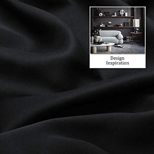 out Curtain Panels/Drapes for Living Room 120 Inch Length Solid 60X120 Black