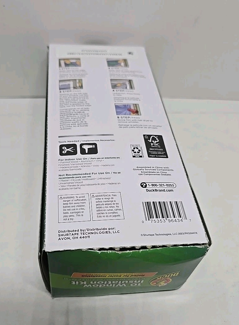 Duck Brand Indoor 62 inch x 420 inch 10 Window Insulation Kit