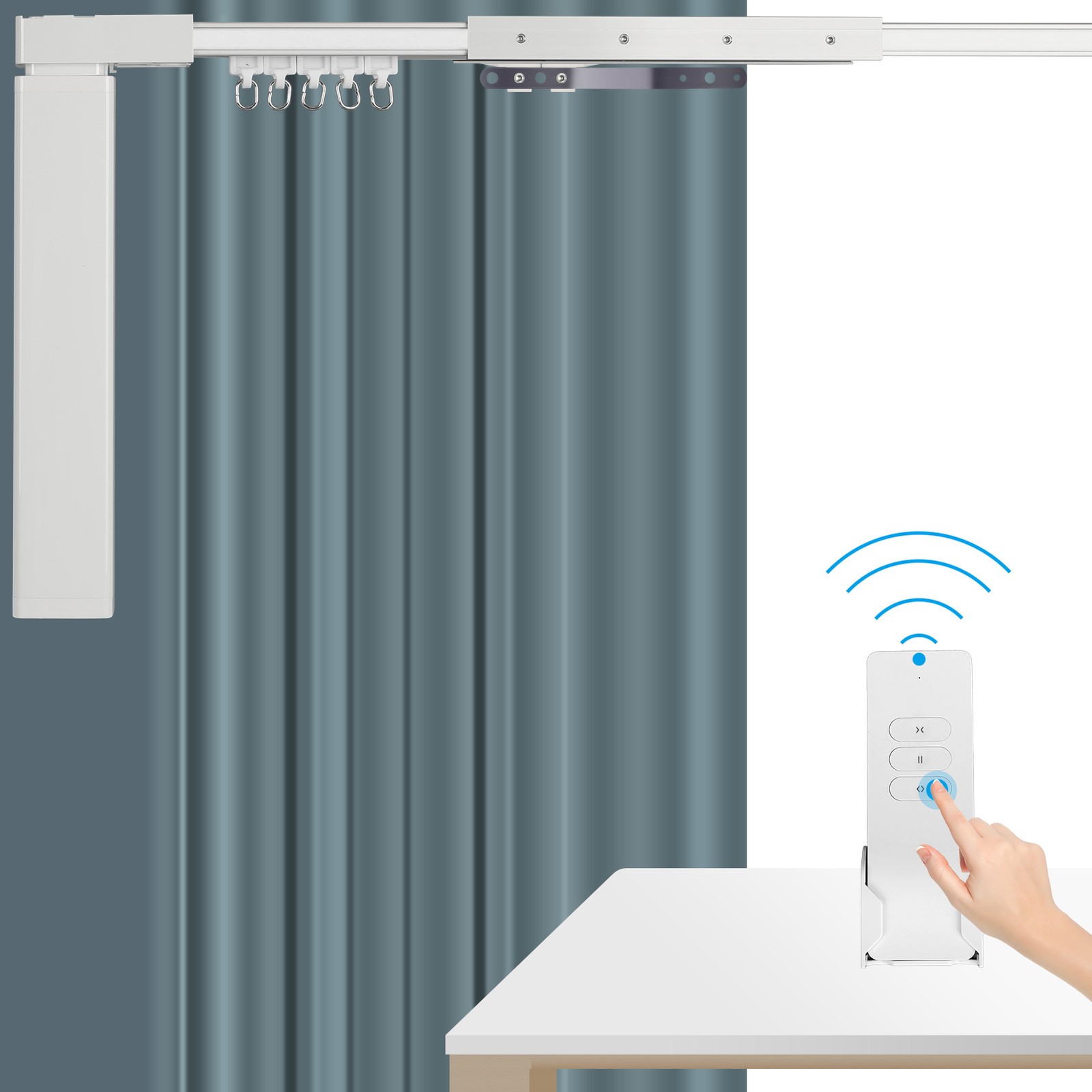 6.2m Motorized Curtain Track Rail 20.3ft Wifi Remote Control Heavy Duty