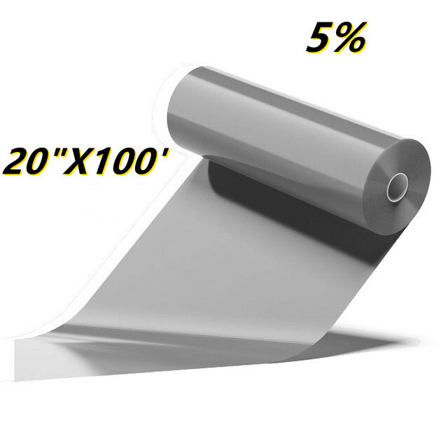 New 20″x100FT 5% Shade 2 Ply Window Tint Film Roll 5%