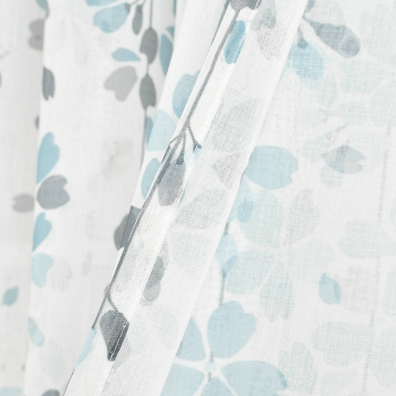 2pk 38"x84" Sheer Weeping Flower Curtain Panels Blue/Gray