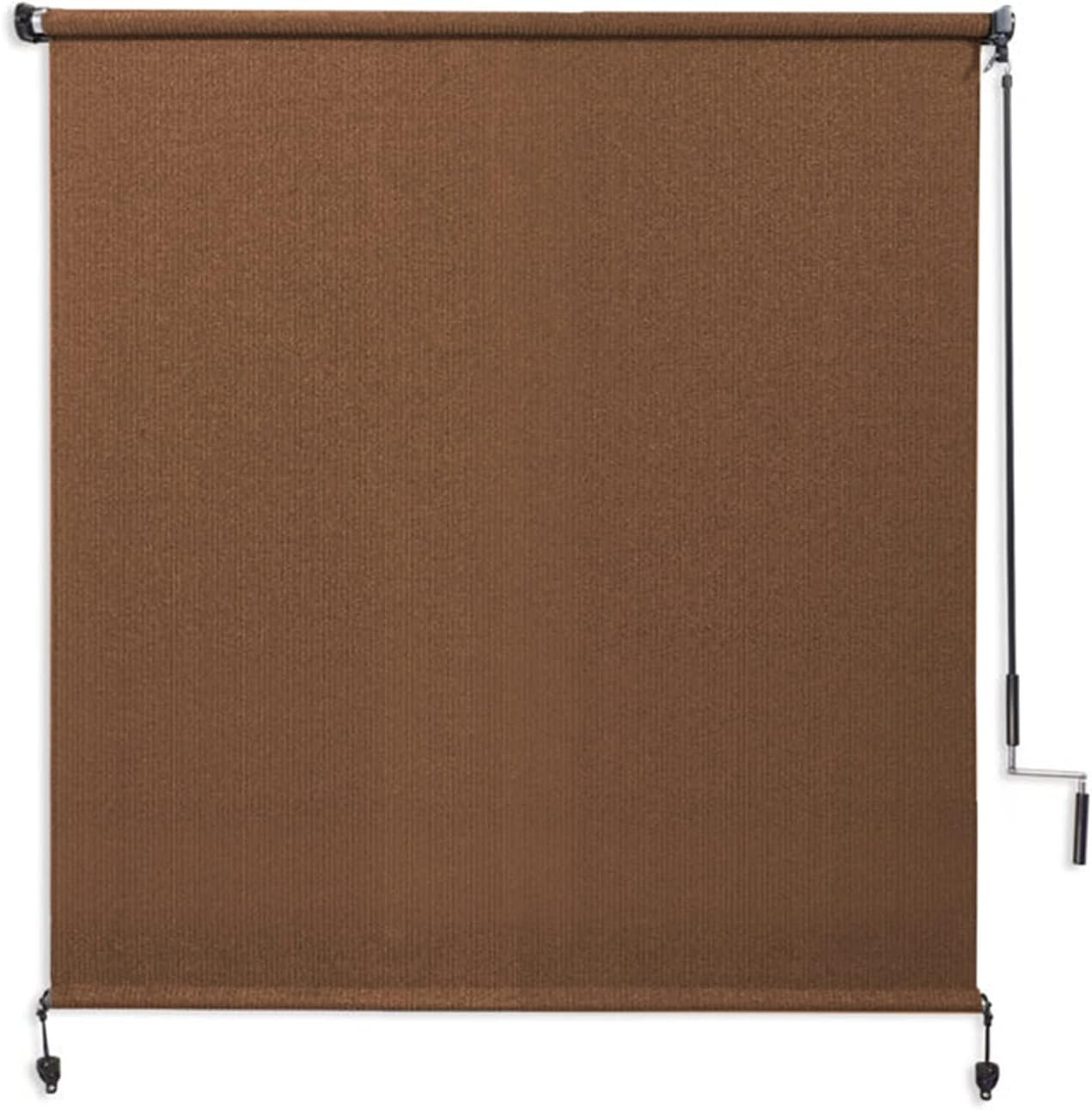 Cordless Mocha Exterior Roller Shade – 90% UV Protection, 4′ W x 6′ L