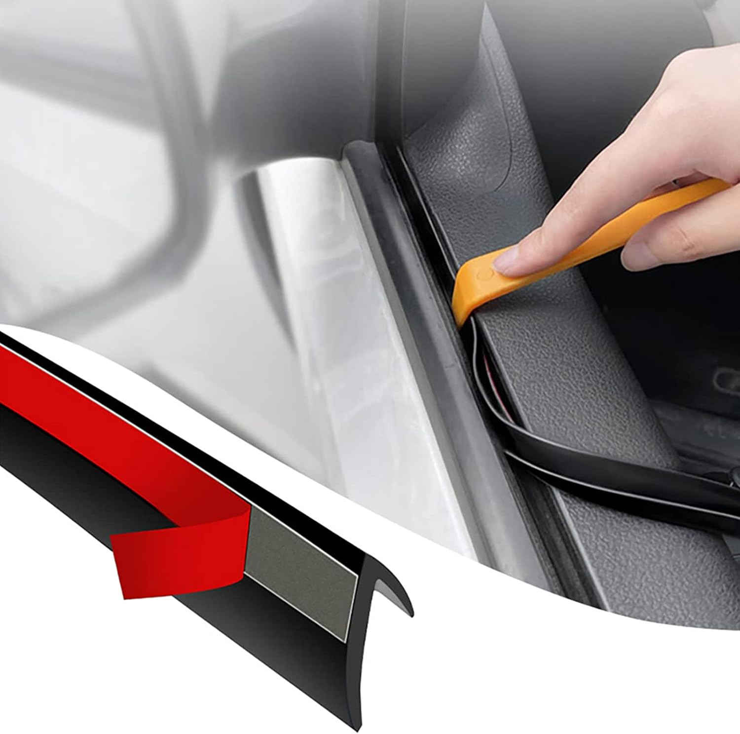 DOTAATDW Car Window Seal Strip 13.12 Ft Automotive V-Shaped Black
