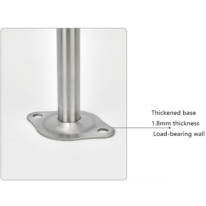 Stainless Steel Wardrobe Pipe Bracket Ceiling Mounted Curtain Rod Holder 25-32mm