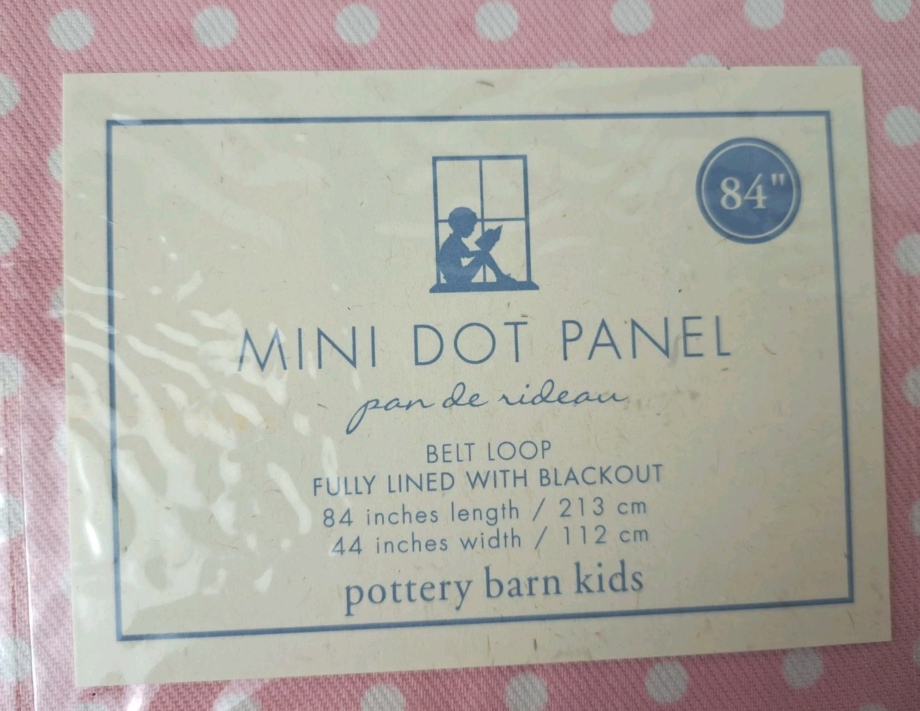 Pottery Barn Kids Pink Mini Dot Blackout Curtain Panel 44×84″ NEW IN PACKAGE