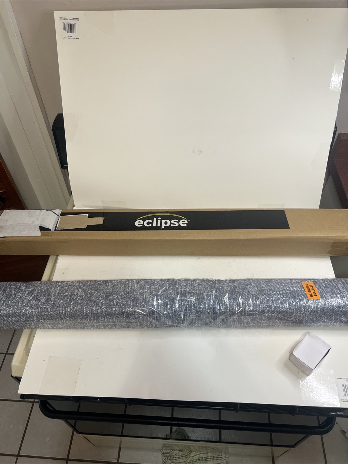 Eclipse Drew Blackout Cordless Lined Window Roman Shade 36 in x 64 in, Blue