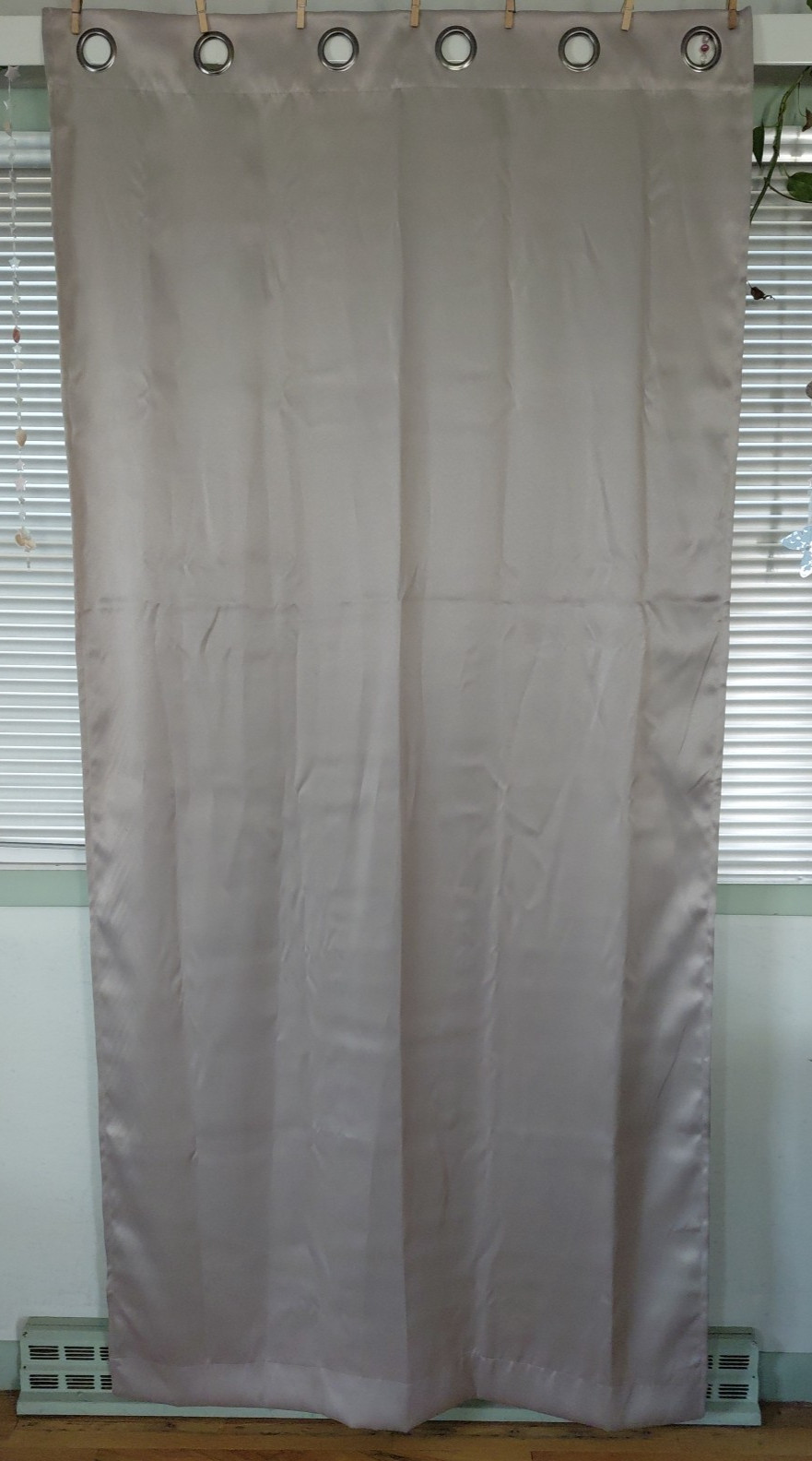 2 Panels Sun Zero #RN16798 Room Darkening Curtains Grommets Taupe / Black 11