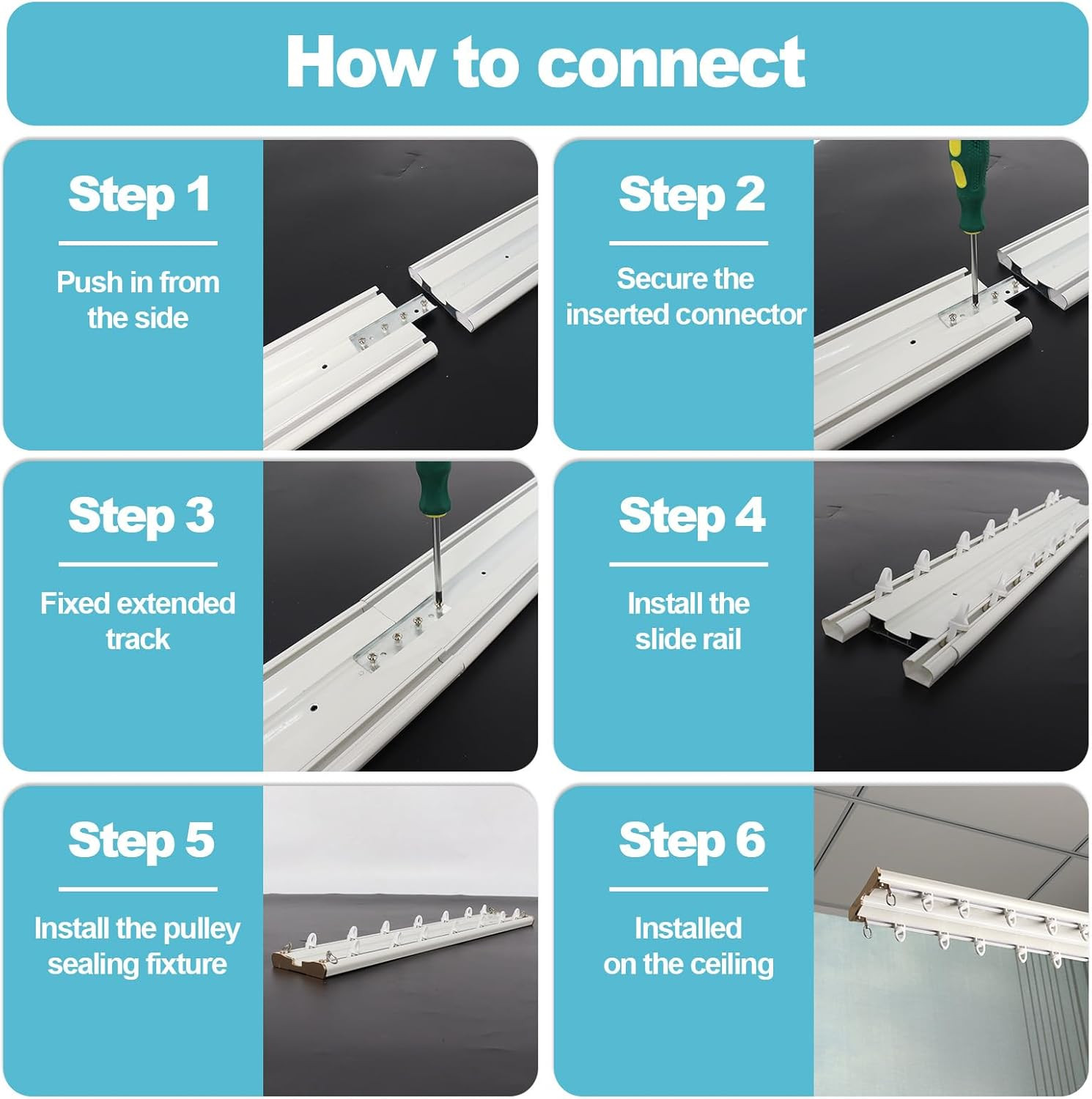 Double Curtain Track Ceiling Mount 10Ft,Heavy-Duty Aluminum Curtain Rail, 3.78″
