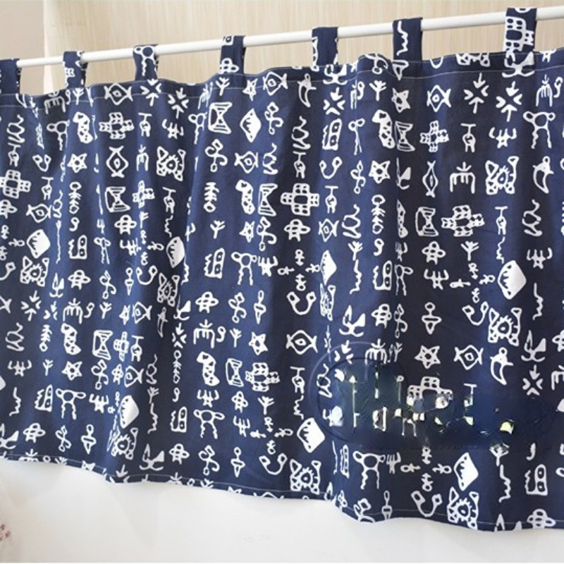 140 50cm Half Curtain Short Floral Print Ethnic Cottagecore Home Room Decor Chic