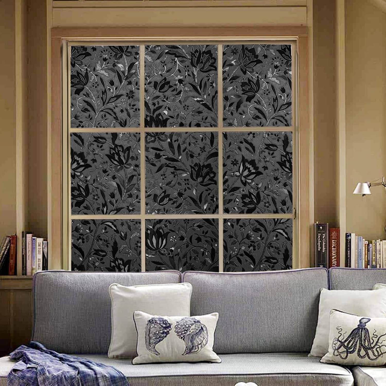 rabbitgoo Black Window Film Rainbow Static Cling Stained Glass Sticker 60x200cm