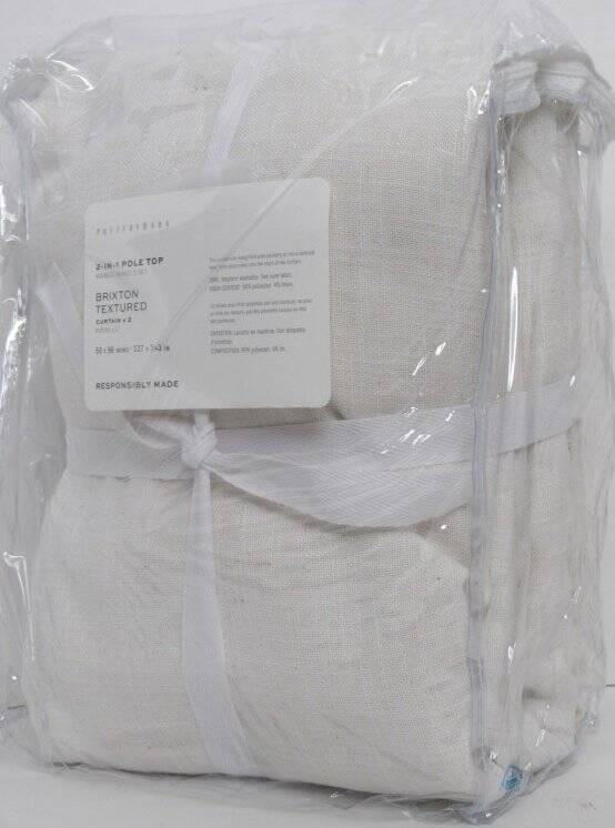 Pottery Barn Brixton Unlined Textured Curtains, 50″ x 96″ Heathered Oatmeal NWT
