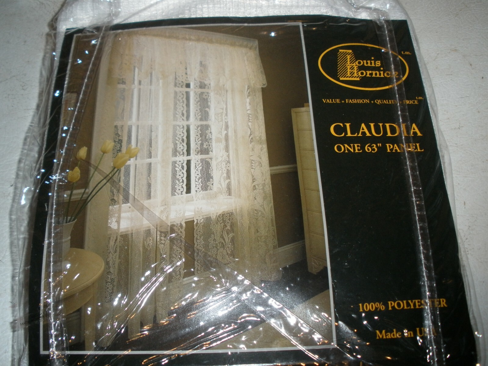 NEW Louis Hornick CLAUDIA one 63″ Panel 100% Polyester WHITE (SU77)