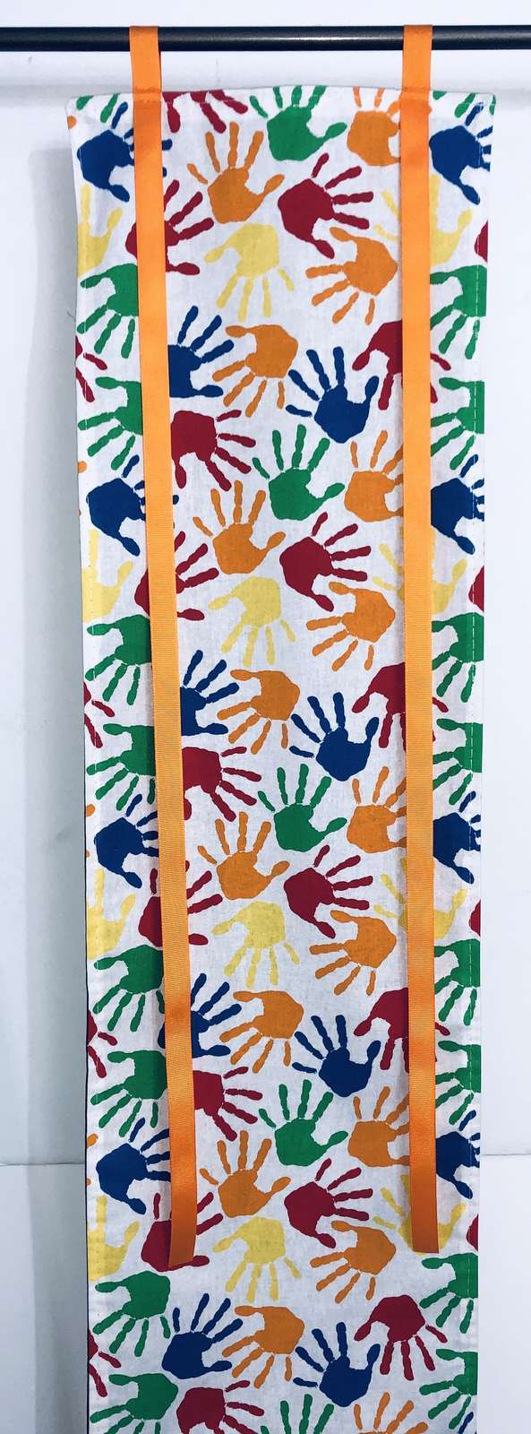 Classroom Door Window Curtain Kids Handprints White Roll Up Privacy School Panel
