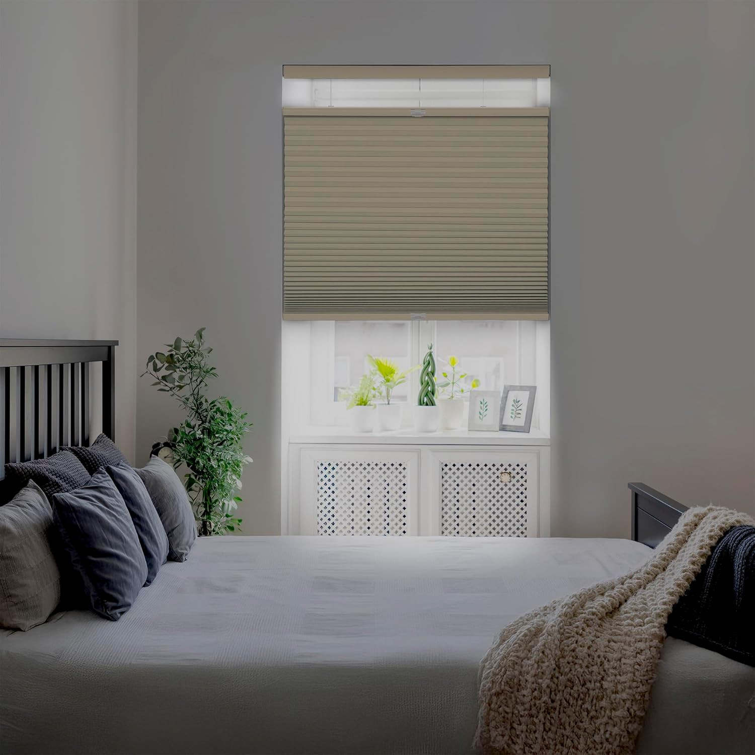 Cordless 1.5″ Blackout Cellular Shade, Top Down Bottom Up, Alabaster, 46.5″ W X