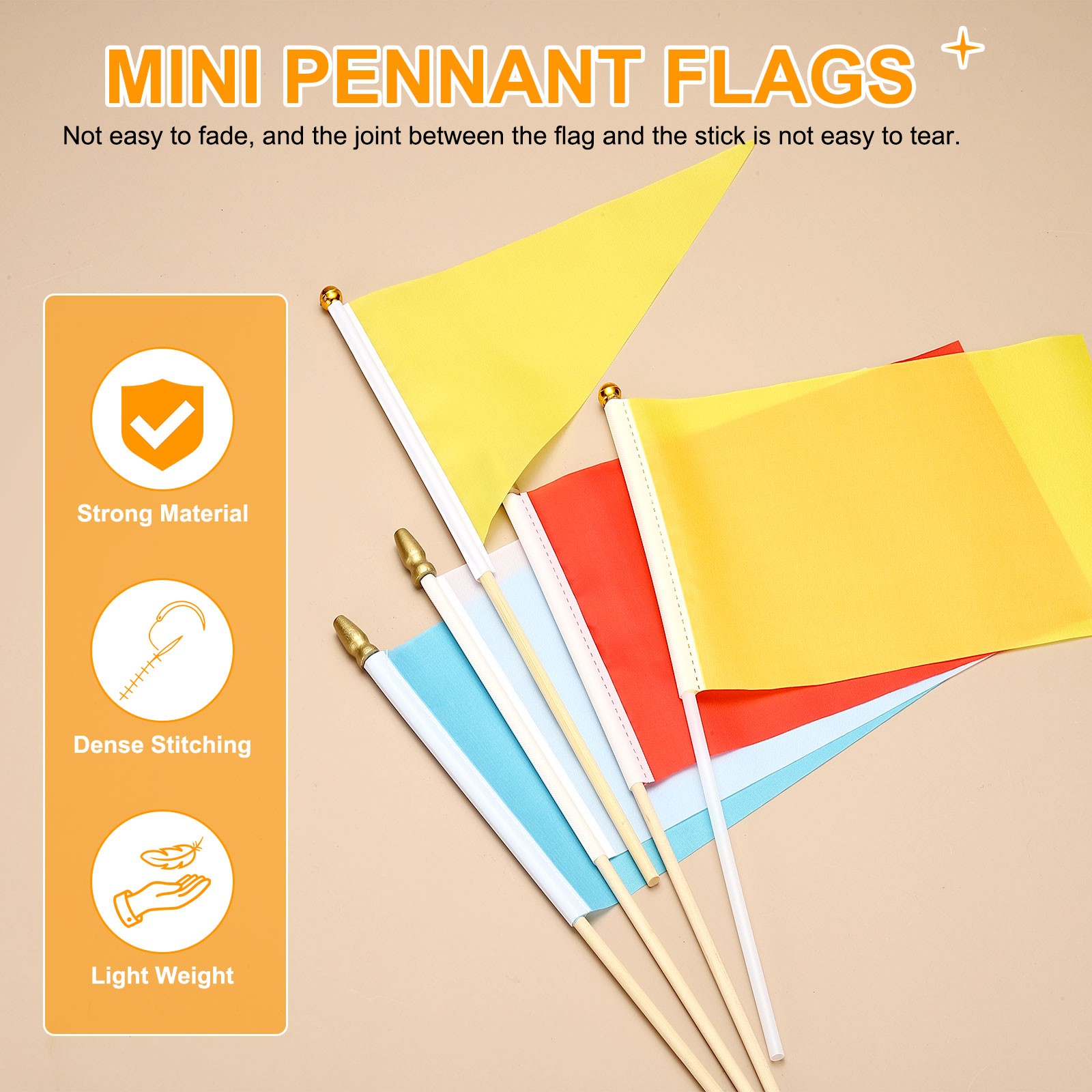 12Pcs 8×3 Inch Mini Pennant Flags for DIY Graffiti Light Blue