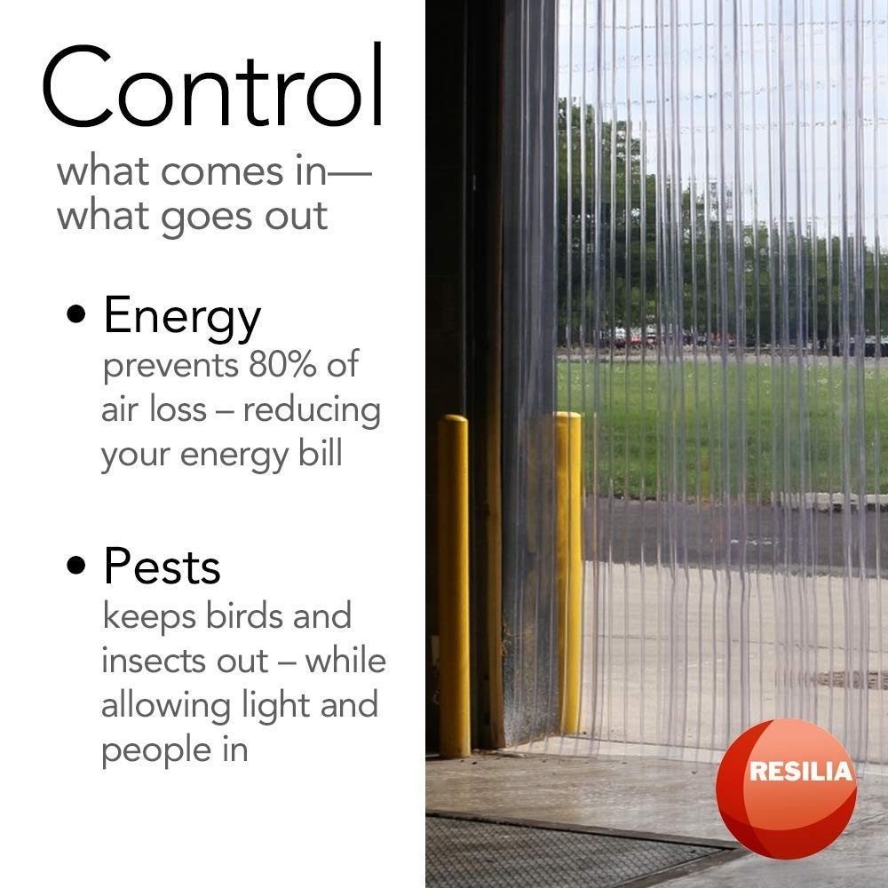 Durable PVC Strip Curtain – 8″w x 96″l for Temperature Control & Pest Prevention