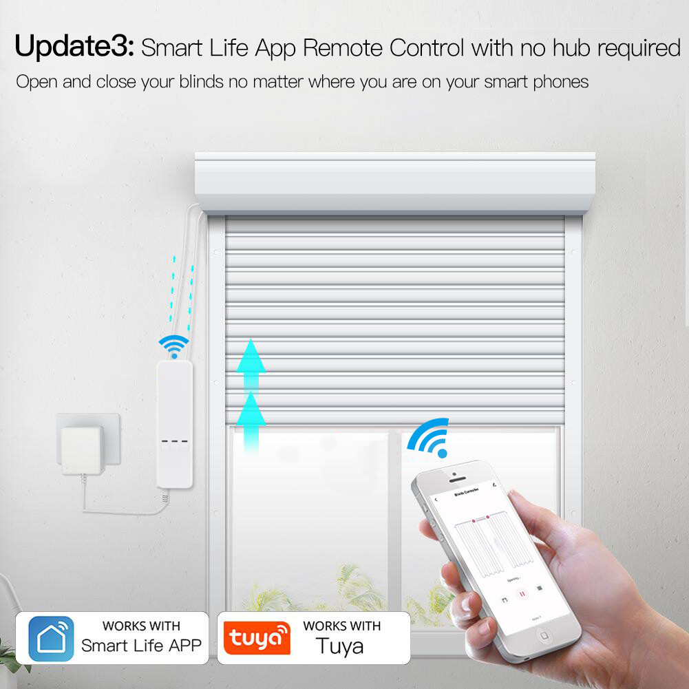 MOES WiFi Smart Curtain Motor Roller Blinds Shutter Drive Voice Remote Control