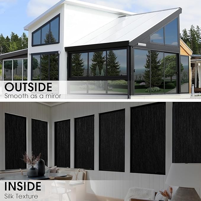 Blackout Privacy Window Film 100% Light Blocking Frosted Static Cling Cover
