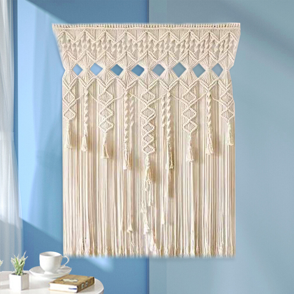 Handmade Macrame Wall Hanging Boho Home Backdrop Door Window Curtain Decor