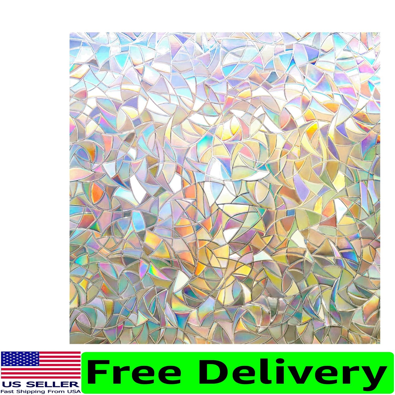 Decorative 3D Static Cling Window Film – 17.5 x 78.7 inches for Stylish Privacy