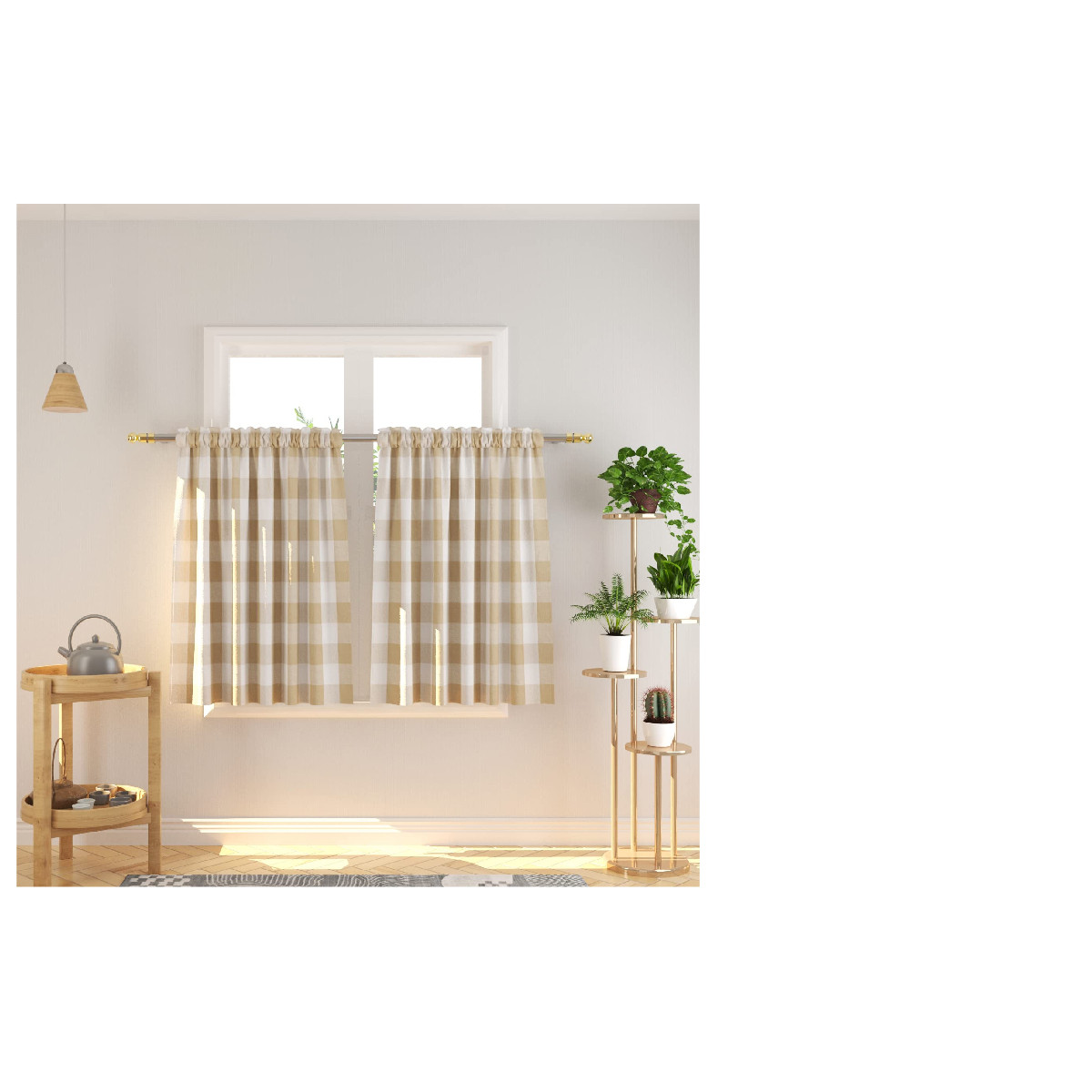 Natus Weaver Buffalo Check Kitchen Tier Curtais 36 Inches Long Plaid Gingham