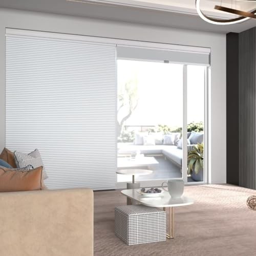 Top Down Bottom Up（TDBU Cellular Shades, 1.5 inch 37″W x 72″H White-blackout
