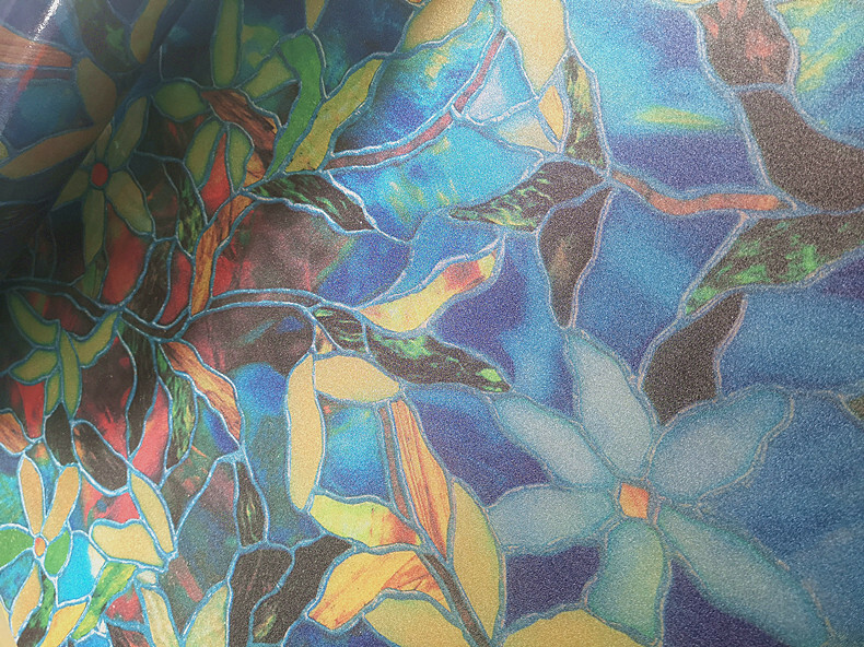 Flower No Glue Static Decorative Privacy Window Films for Glass 17.7″x78.7″