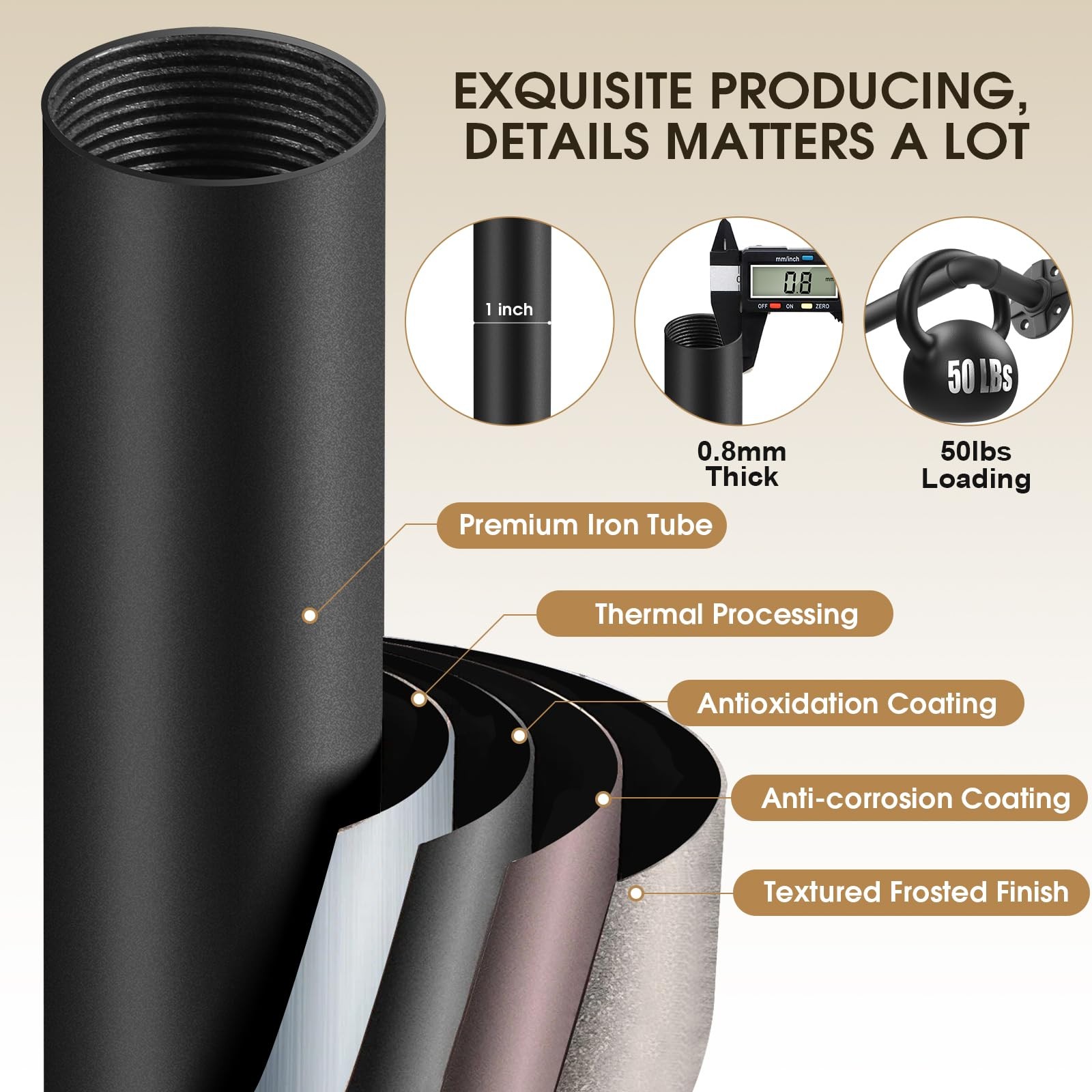 240-Inch Extra Long Blackout Curtain Rod – Heavy Duty Industrial Adjustable D…