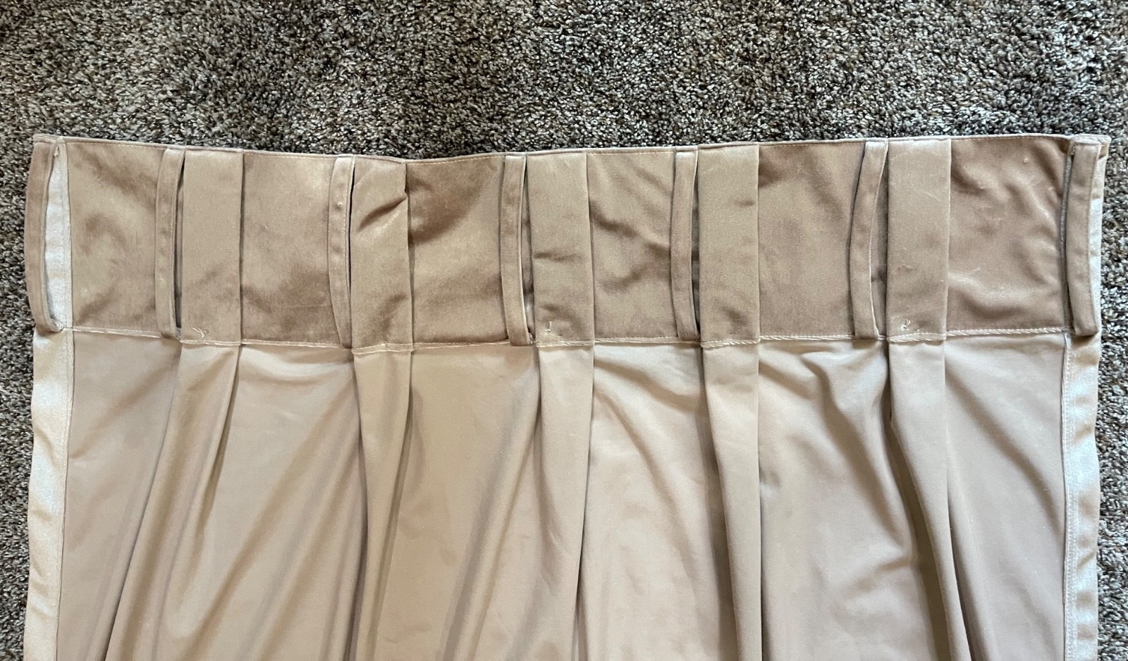 DKNY Curtain Panels Set of 2 Velveteen Taupe 93″X31″ Plush Button Tab Top