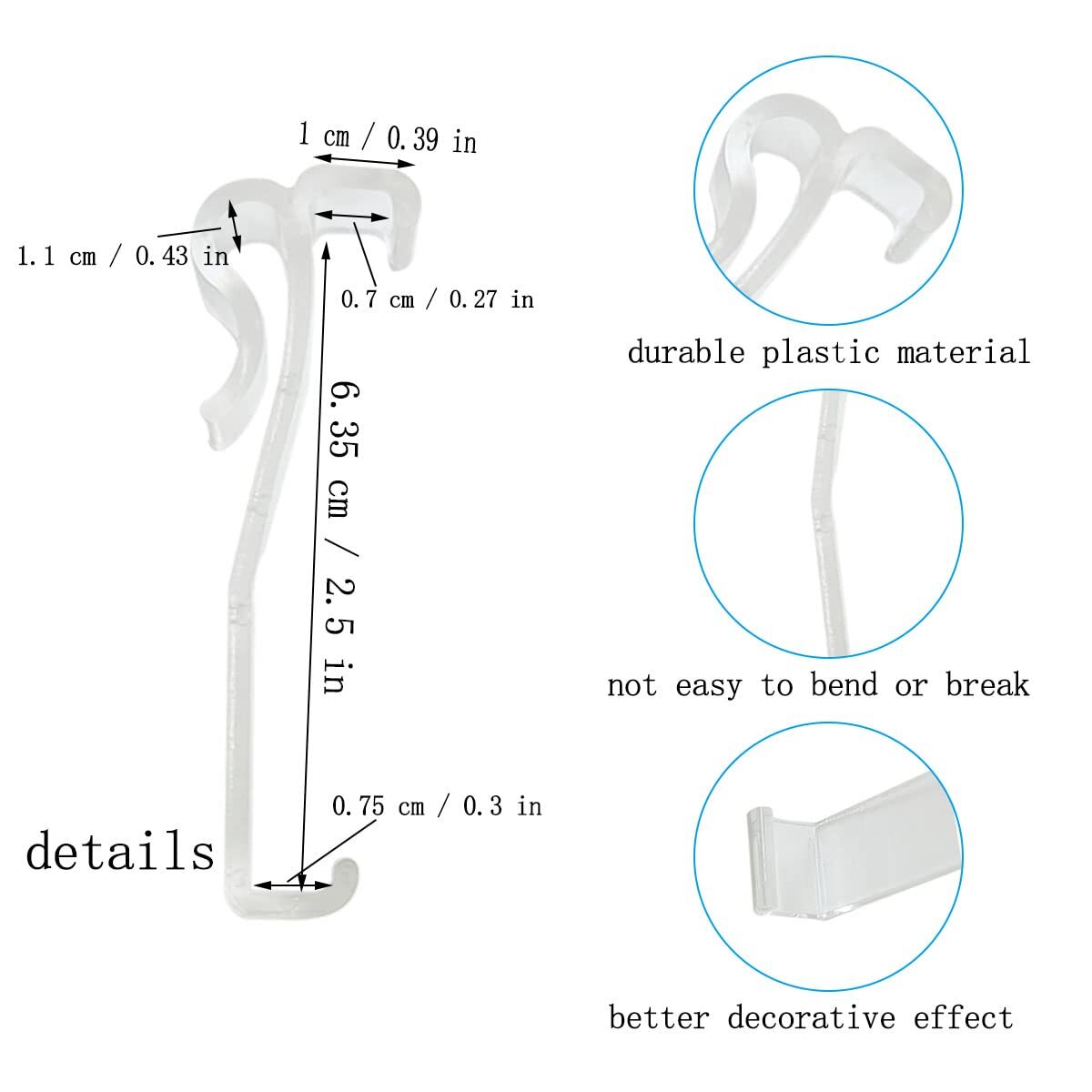 Valance Clip 12pcs 2.5inch Clear Plastic Hidden Retainer Holder Window Blind
