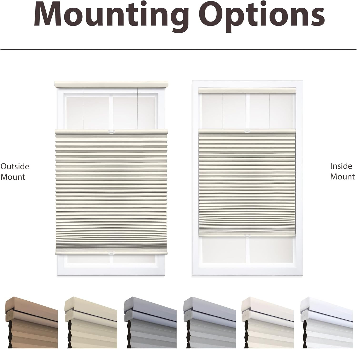 Cordless 1.5″ Blackout Cellular Shade, Top Down Bottom Up, Ivory, 23″ W X 72″ H