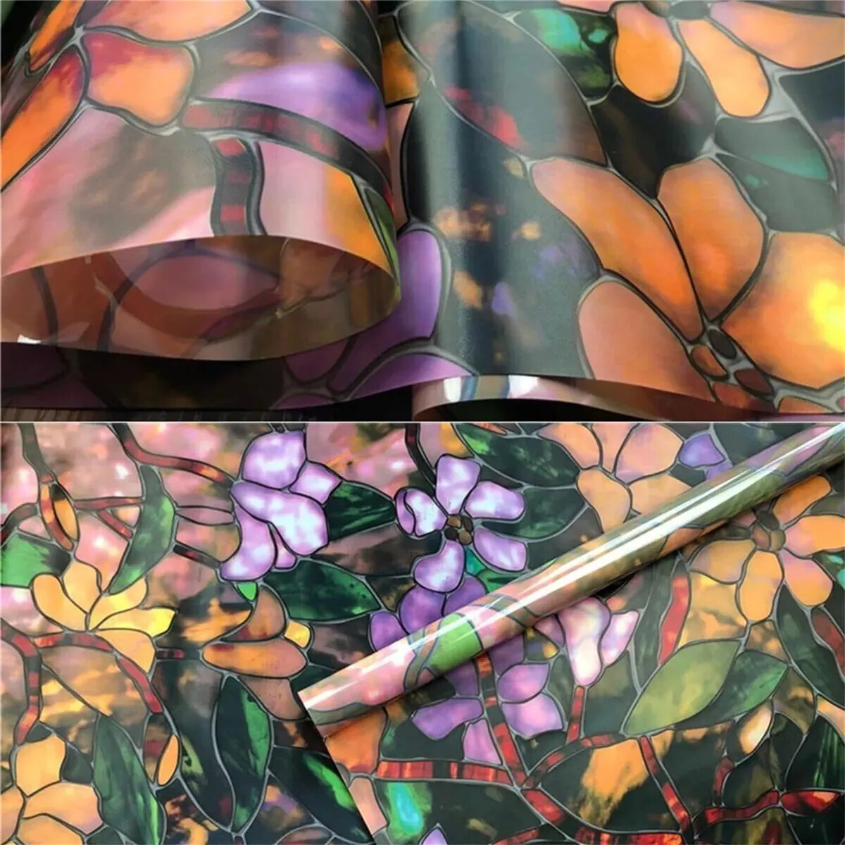 Window Film Stained Glass Vinyl Static Self Adhesive Film Frosted Decor Sticker
