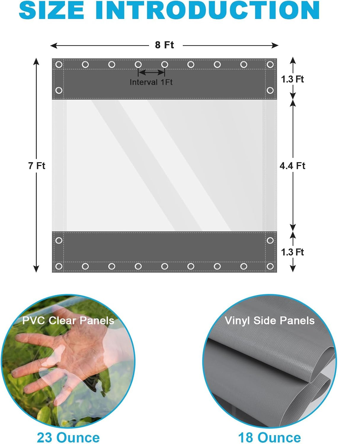 Heavy-Duty Clear Vinyl Patio Enclosure Curtains, Waterproof & UV Resistant