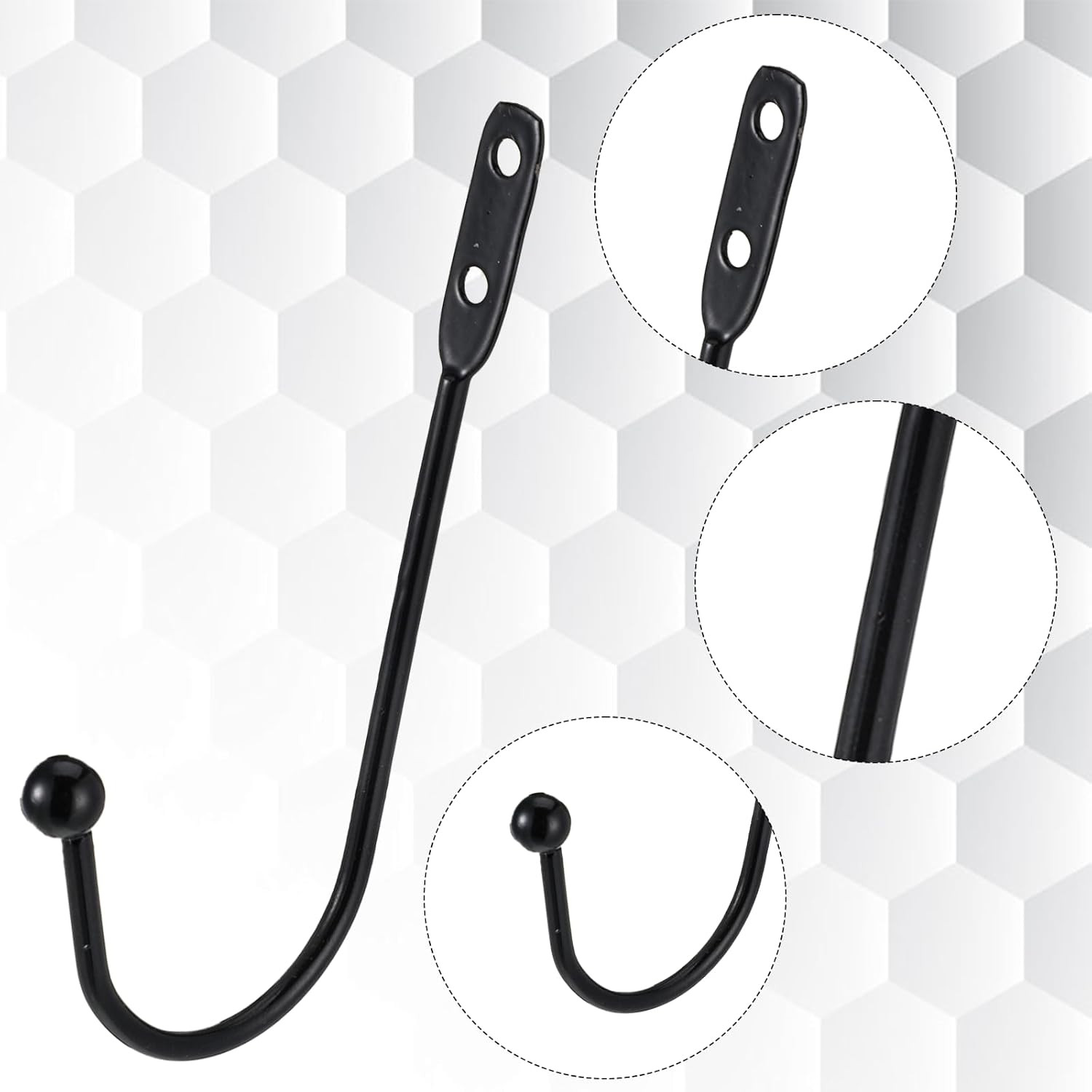 8 Pcs Metal Curtain Holdbacks, Black Curtain Tie Backs Wall Mounted Drapery Tieb