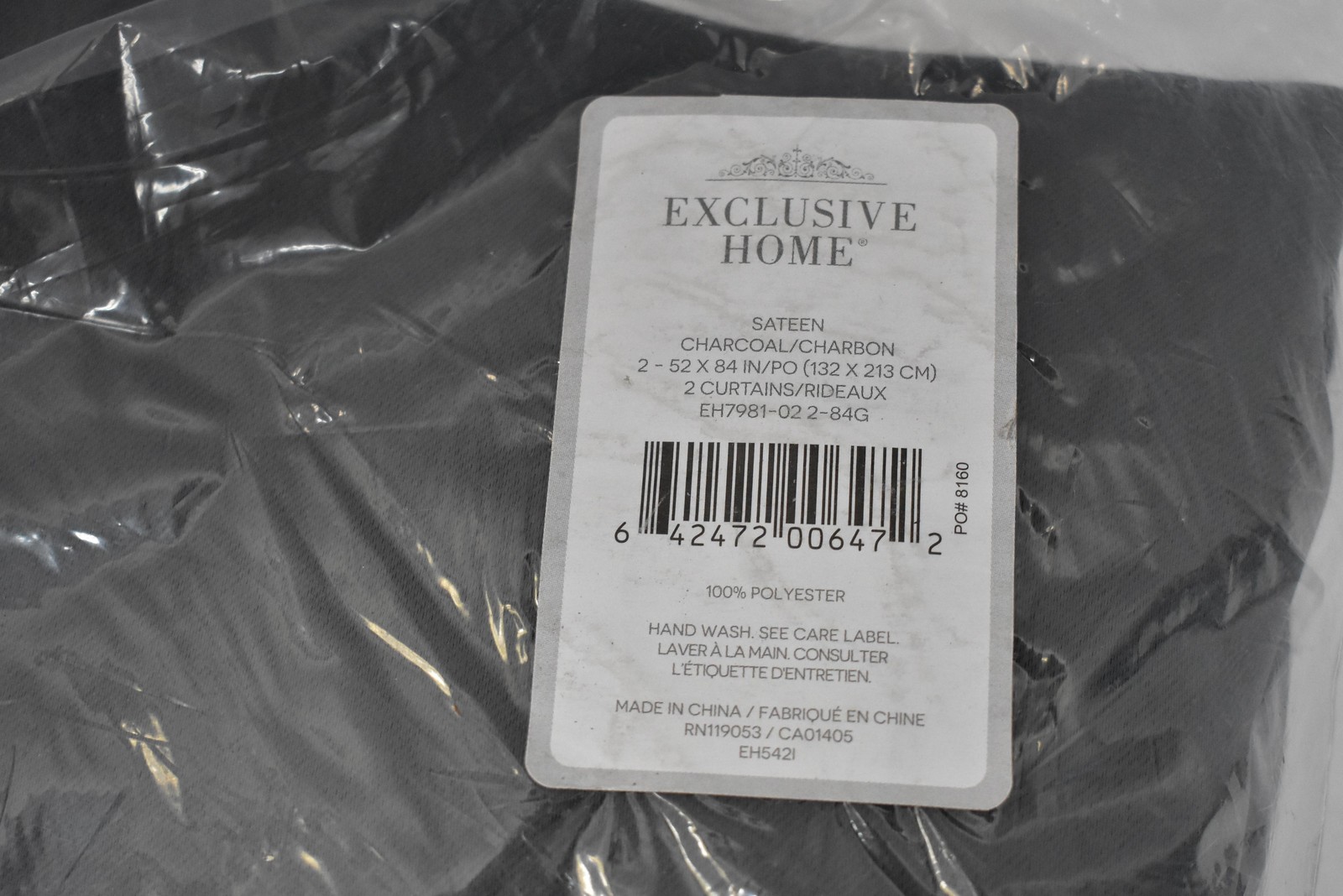 Exclusive Home Panels Made To Measure 52×84 Gray Sateen Grommet Light Filtering